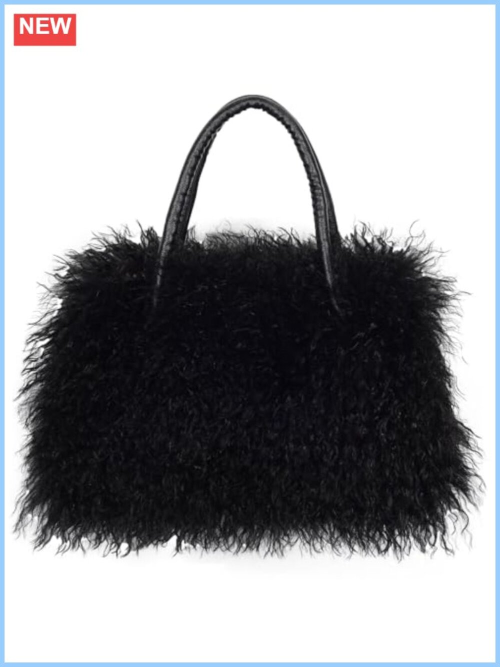 Faux Fur Tote Bag for Women Plush Makeup Bag Fuzzy Wallet Gift